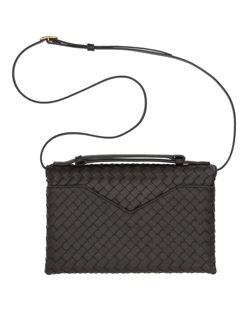 Bottega Veneta Women's Shoulder Bag Knot Lock Fondant-M Fondant-M-Brass Lambskin Leather Fondant-m/brass Black