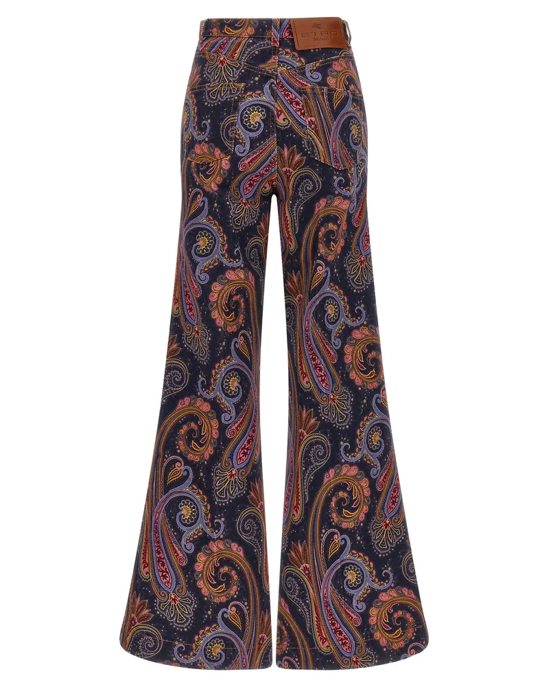 Etro Women's Multicolor Cotton Flared Jeans Clothing Multicolor