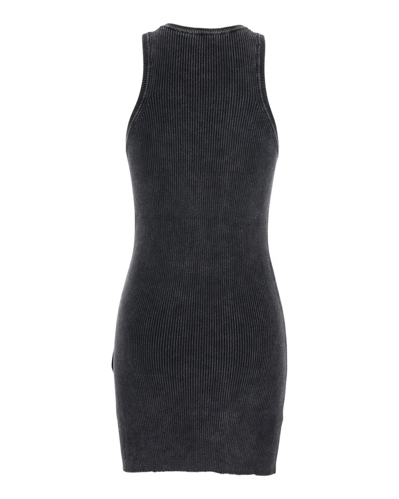 Diesel Women's Dress Black Ribbed Cotton Black