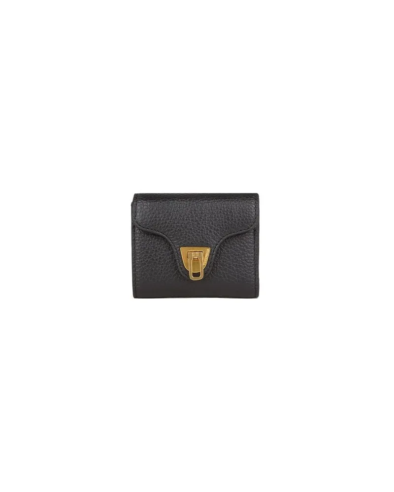 Coccinelle Women's Wallet Black Cowhide Bags Black
