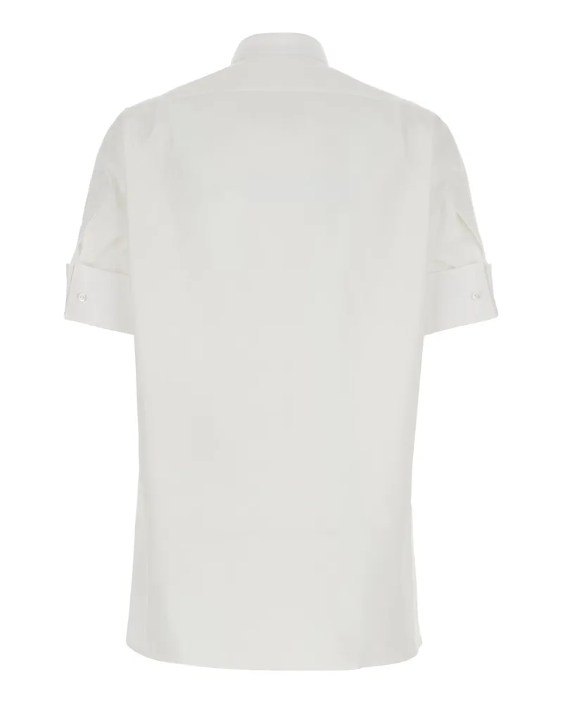 Maison Margiela Women's Short-Sleeve Shirt White Cotton Blouses White