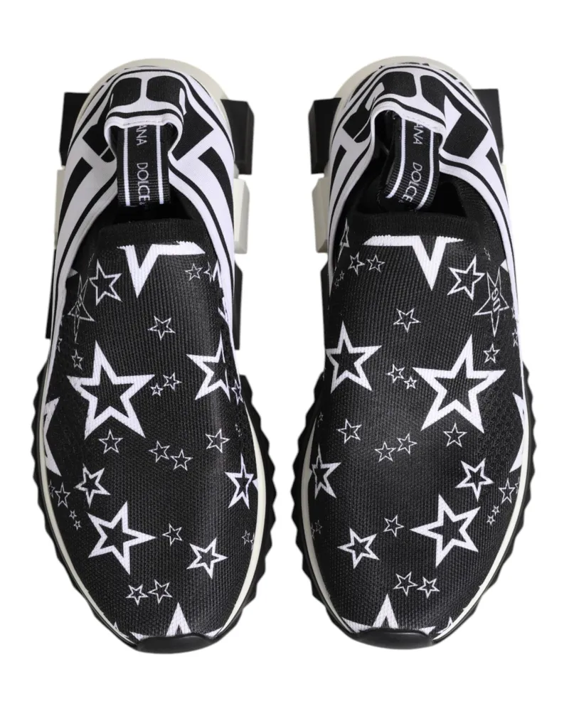 Dolce & Gabbana Men's Black White Sorrento Low Top Sneakers Shoes Black-White Fabric Black/white Black