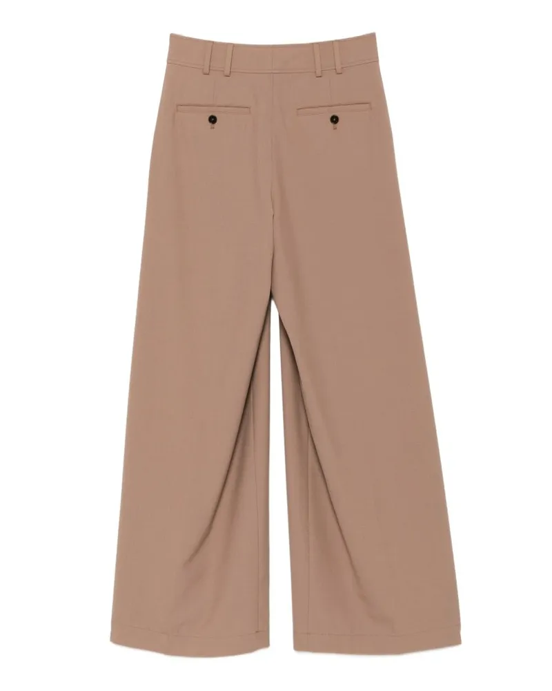 Closed Wide-Leg Wool Blend Trousers — Beige Beige