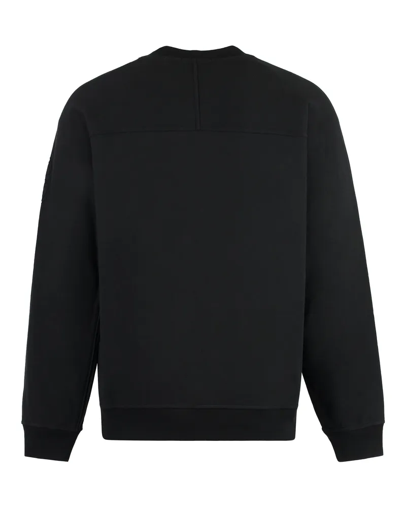 Stone Island Men's Cotton Crew-Neck Sweatshirt Black Sweatshirts Sweater Black