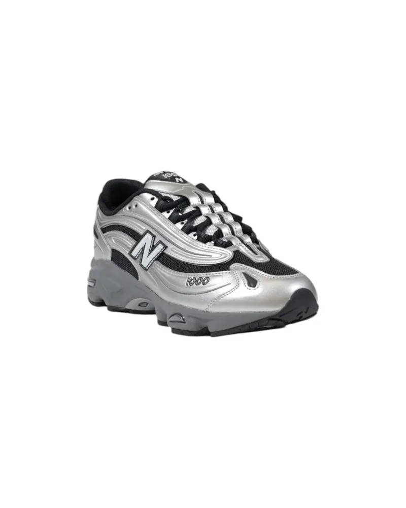 New Balance Silver Synthetic Athletic Sneakers — Silver Silver