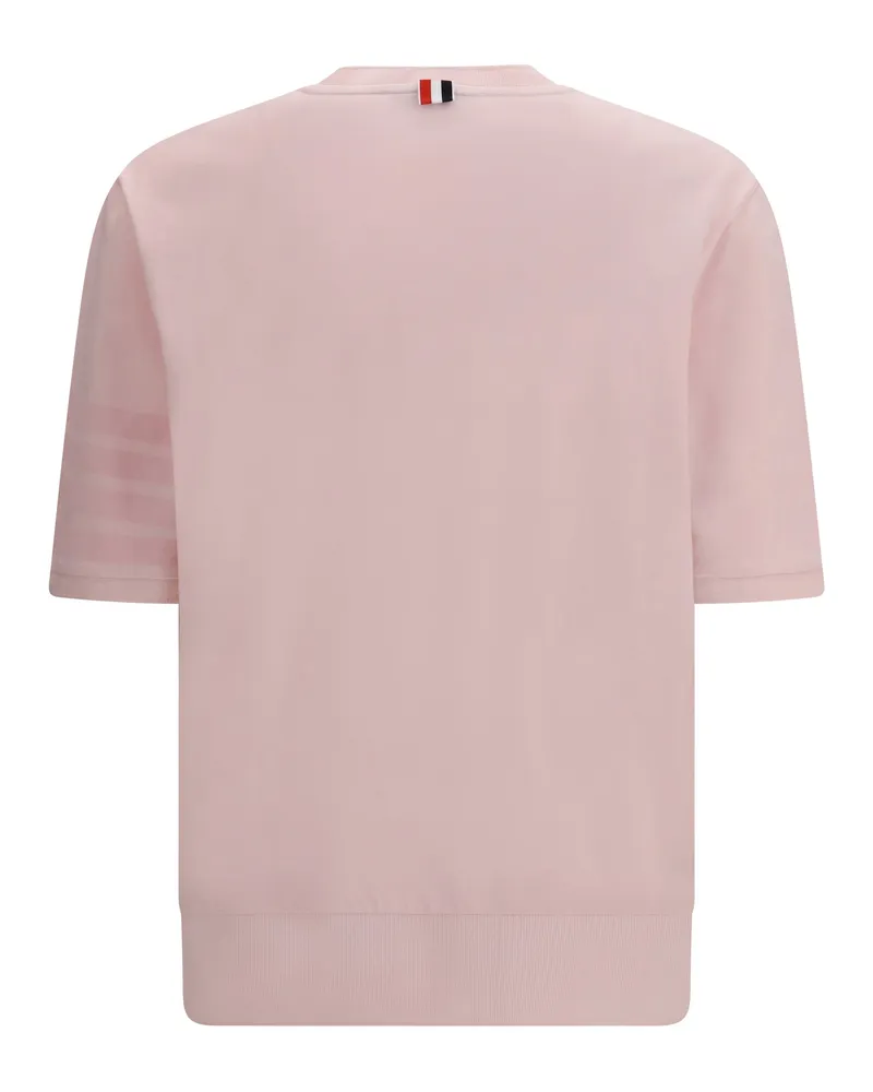 Thom Browne 4-Bar Striped Cotton T-Shirt — Pink Pink