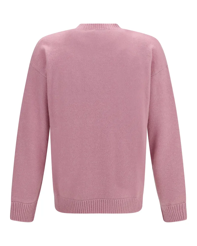 Laneus Men's Cashmere And Silk Crewneck Sweater Rosa-Pink Rosa/pink 