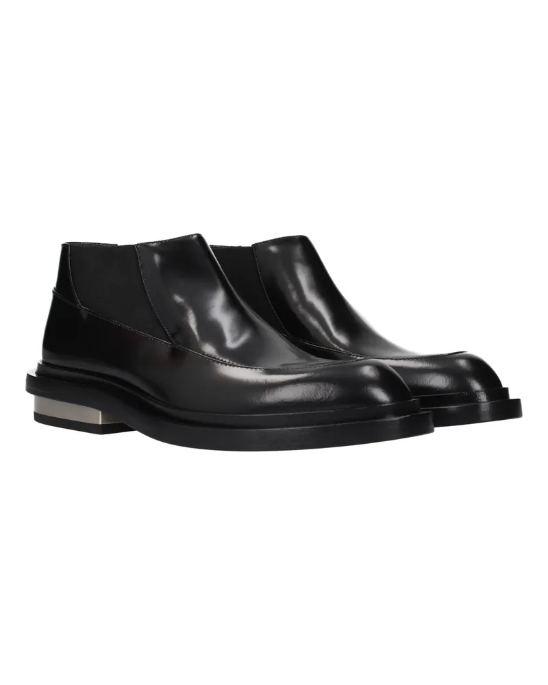 Jil Sander Leather Ankle Boots — Black Black