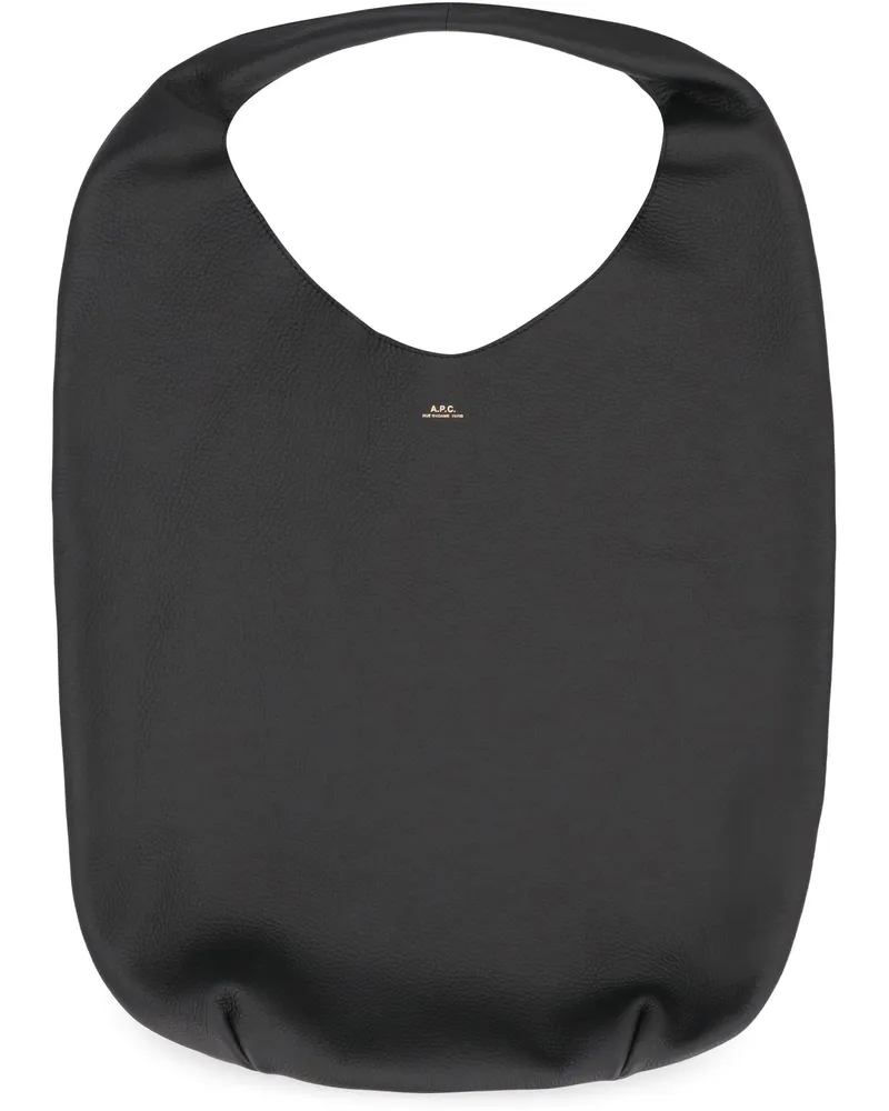 A.P.C. Women's Leather Tote Bag Neige Black Cow Hide Black