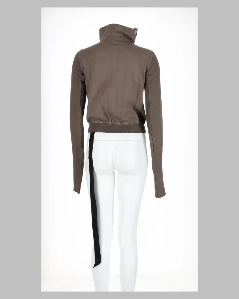 DRKSHDW by Rick Owens Asymmetric Zip Sweatshirt — Charcoal Charcoal
