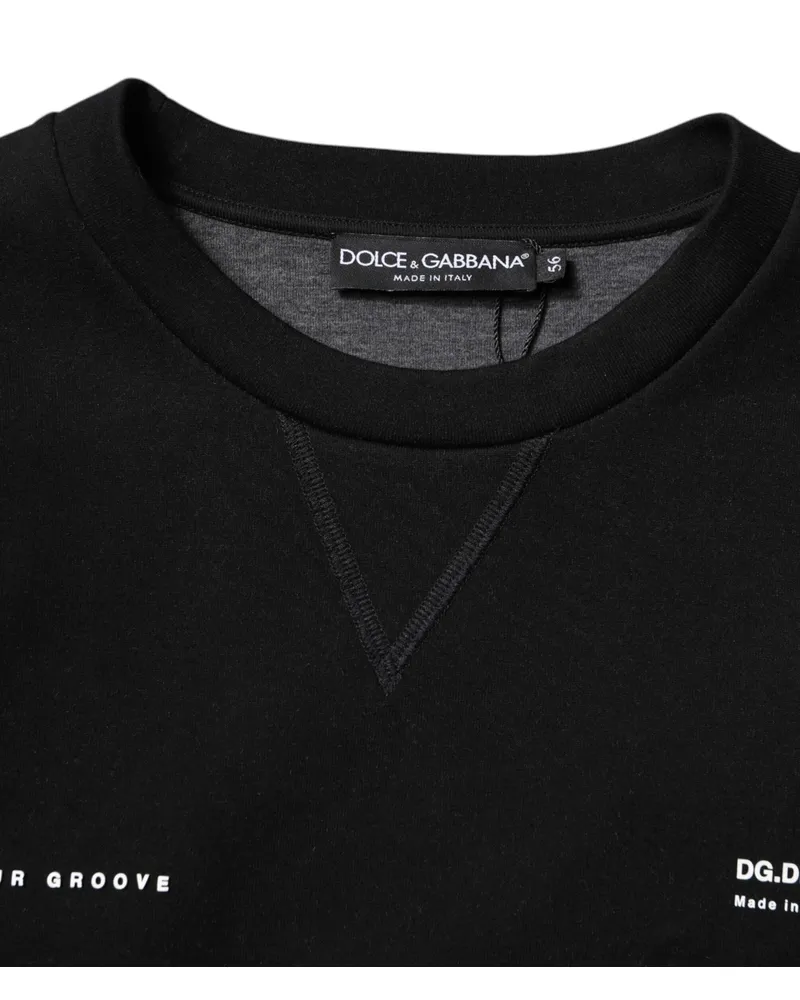 Dolce & Gabbana Logo-Print Cotton Sweatshirt — Black Black