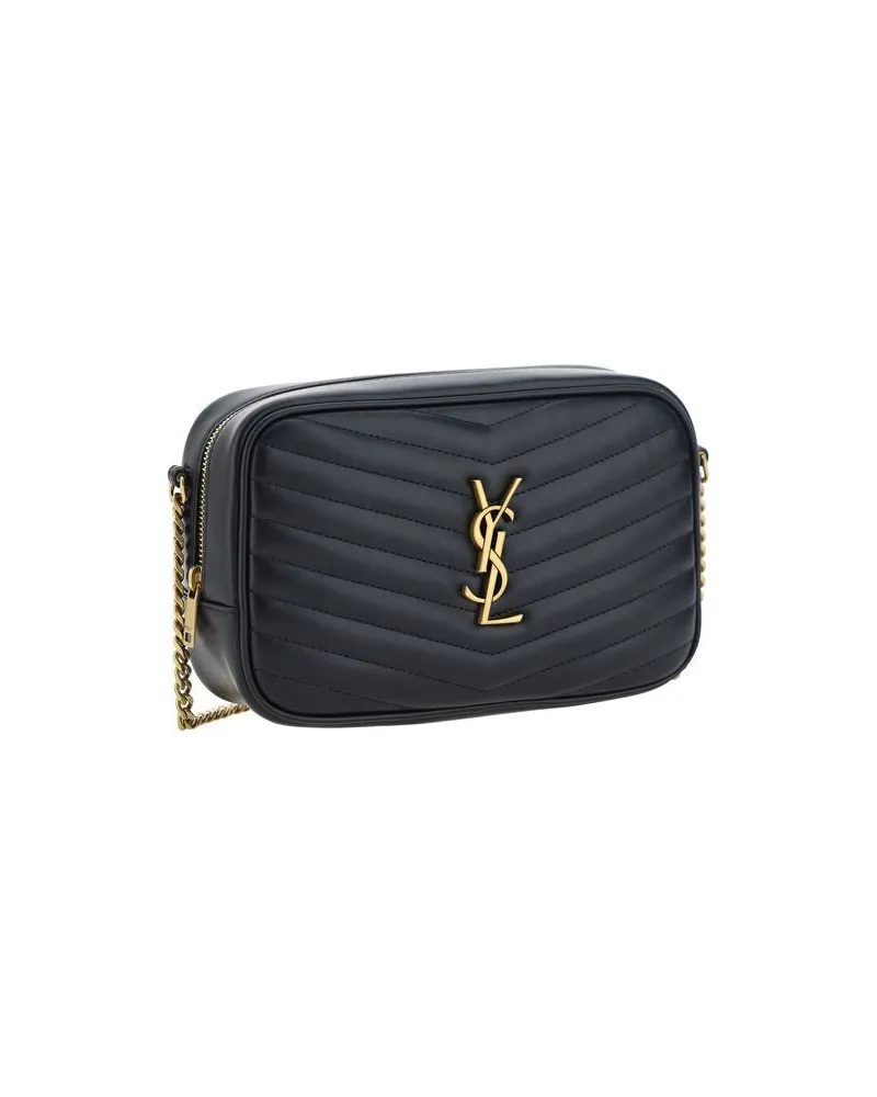 Saint Laurent Women's Black Calf Leather Bos Taurus Shoulder Bag Black