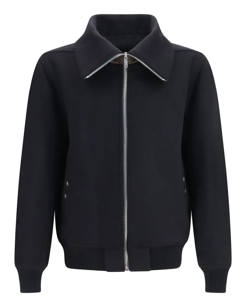 Rick Owens Men's Flight Jacket Dracu Black Merino Wool Padded & Down Black