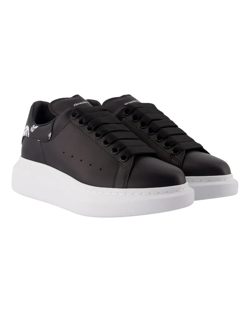 Alexander McQueen Women's Oversized Sneakers -  Leather Black Calfskin Shoes Black