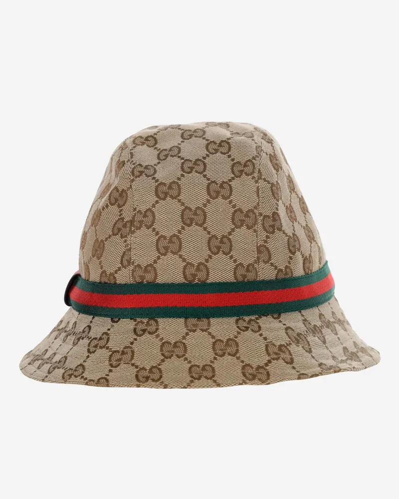 Gucci Boys' Fedora Hat Beige Polyester Beige