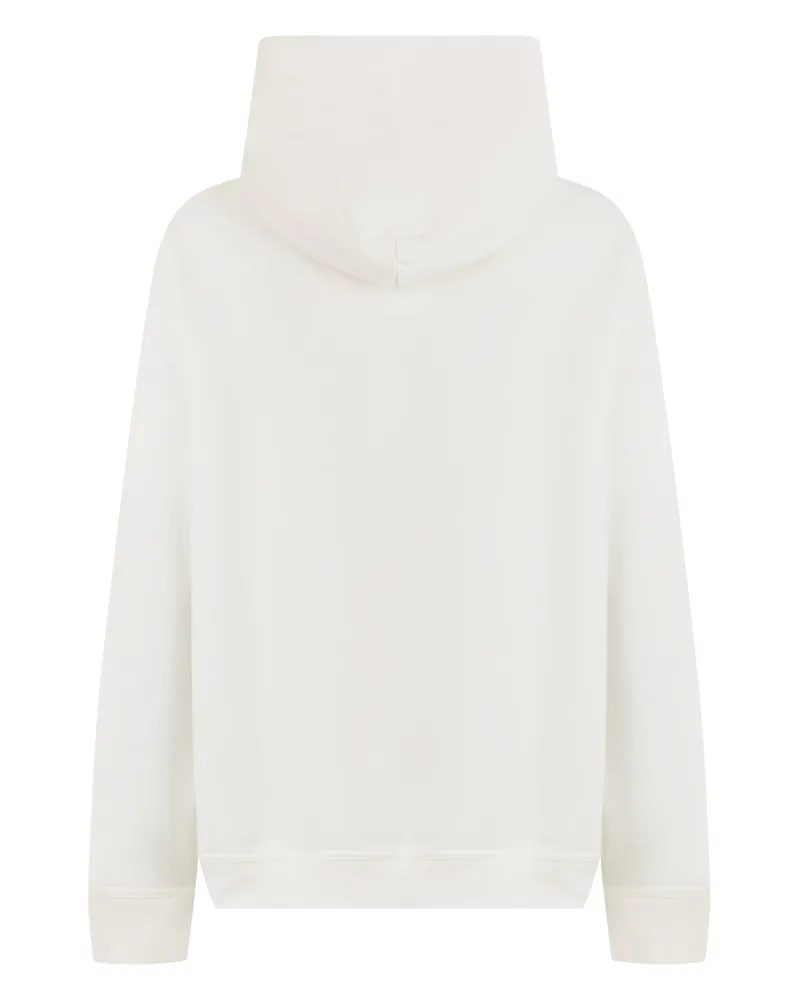 Maison Margiela Men's Hooded Sweater Off White Cotton Jumpers 