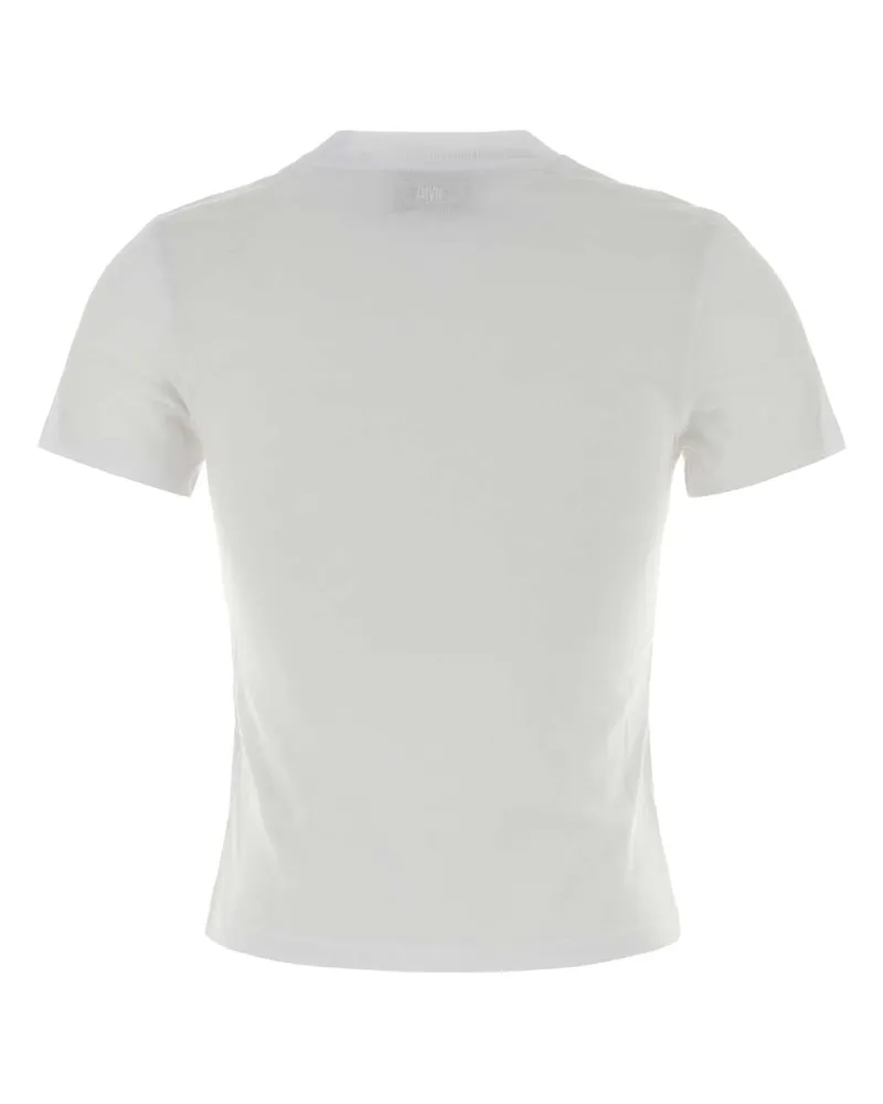AMI Paris Women White Cotton T-Shirt Exterior Exterior: T-shirts And Polos White