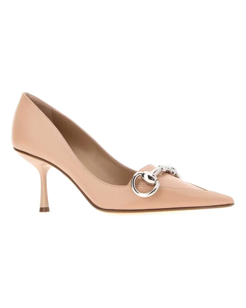 Gucci Women's Pink Leather Pumps Newpink Scarpe Con Tacco High Heel Shoes Pink