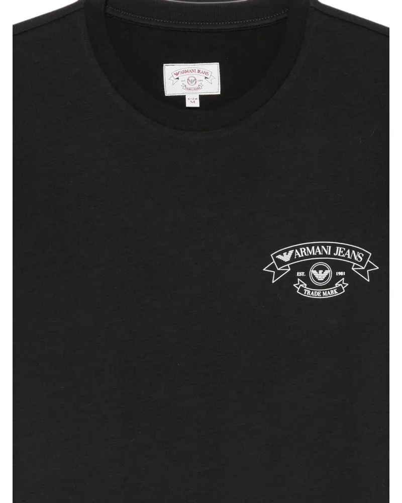 Emporio Armani Logo-Print Cotton T-shirt — Black Black