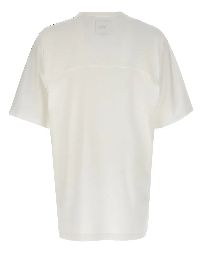 Y-3 Men Bicolor Cotton T-Shirt White