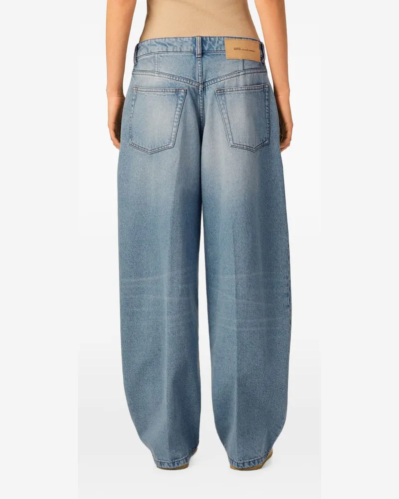 AMI Paris Balloon-Fit Denim Jeans — Light Blue Light