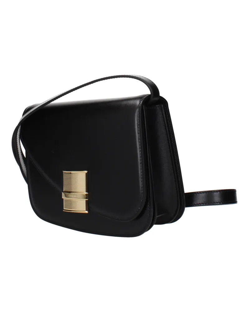 Ferragamo Women's Black Leather Crossbody Bag Black