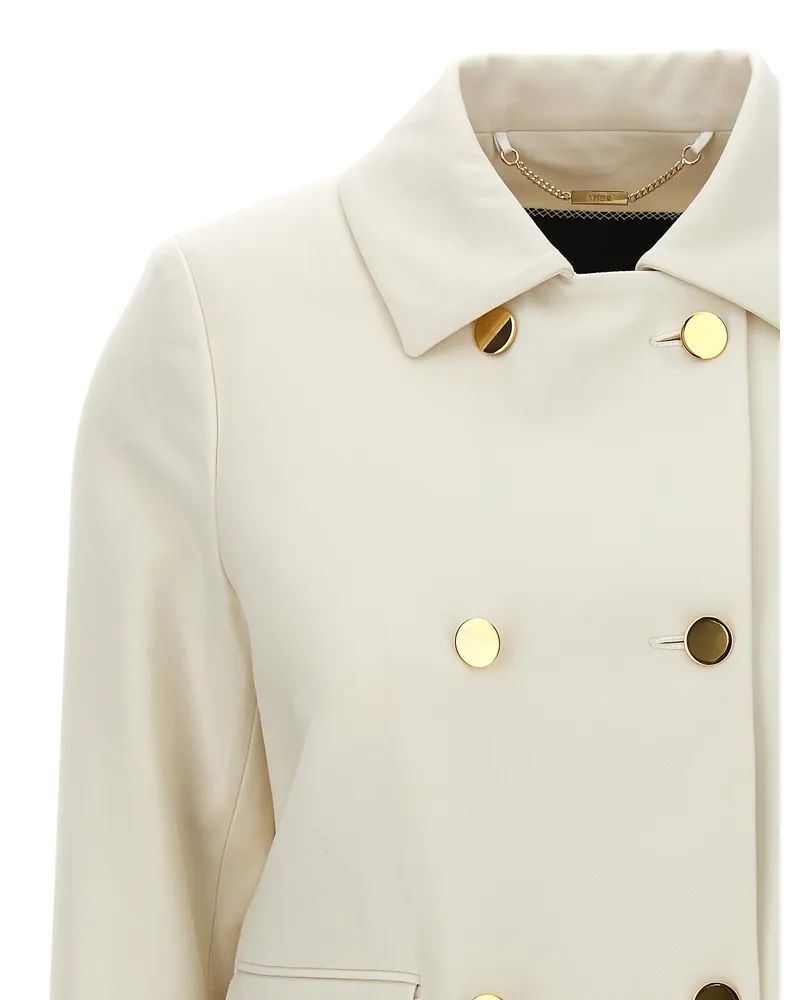 Kiton Women's White Virgin Wool Full-Length Jacket Clothing White