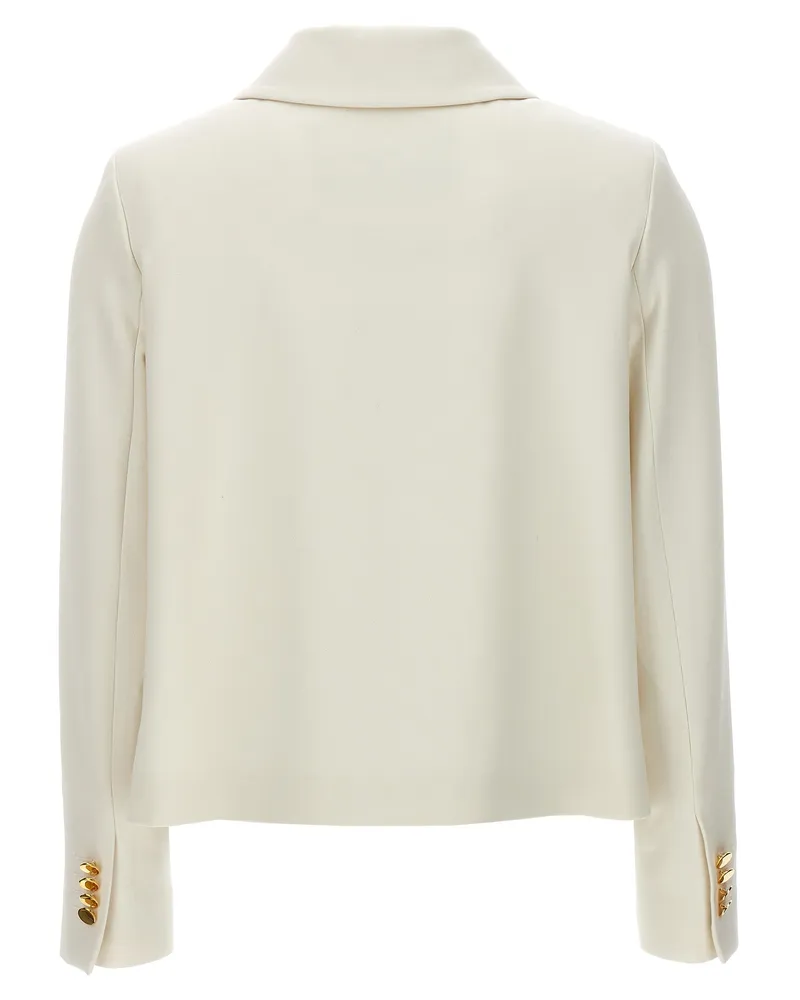 Kiton Women's White Virgin Wool Full-Length Jacket Clothing White