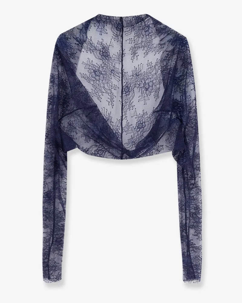 Alberta Ferretti Women's Shrug Lace Blue Polyamide T-Shirts & Jerseys Blue