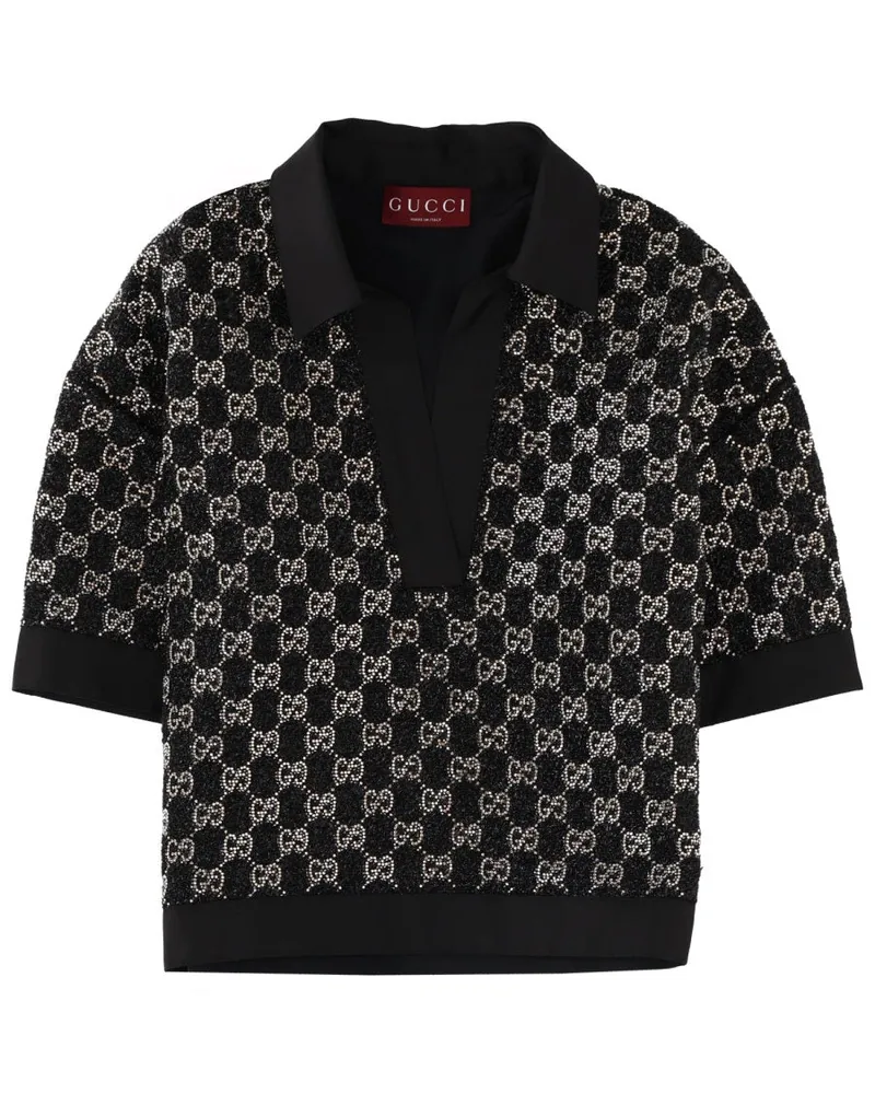 Gucci GG Crystal-Embellished Tank Top — Black Black