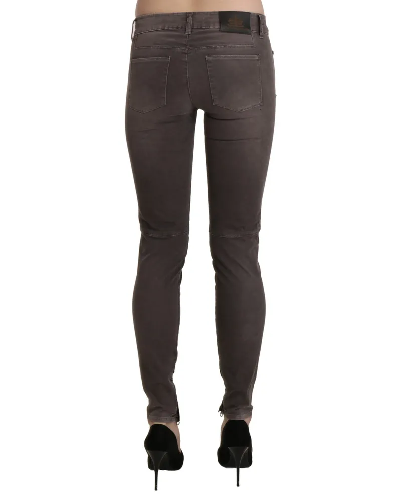 Ermanno Scervino Women's Brown Low Waist Skinny Slim Trouser Cotton Jeans Brown