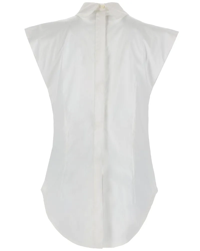 Jean Paul Gaultier Sleeveless Cotton Tank Top — White White