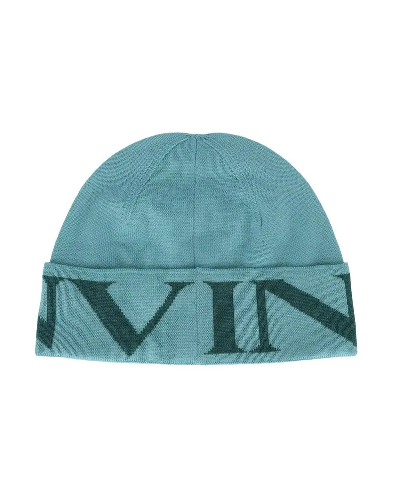 Lanvin Women's Bicolor Virgin Wool Beanie Accessory Blue