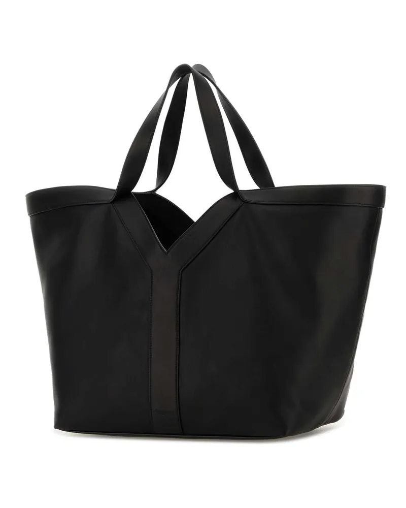 Saint Laurent Women's Black Leather Y Shopping Bag Nero Exterior: Calf Lining: Suede Borse A Mano Black