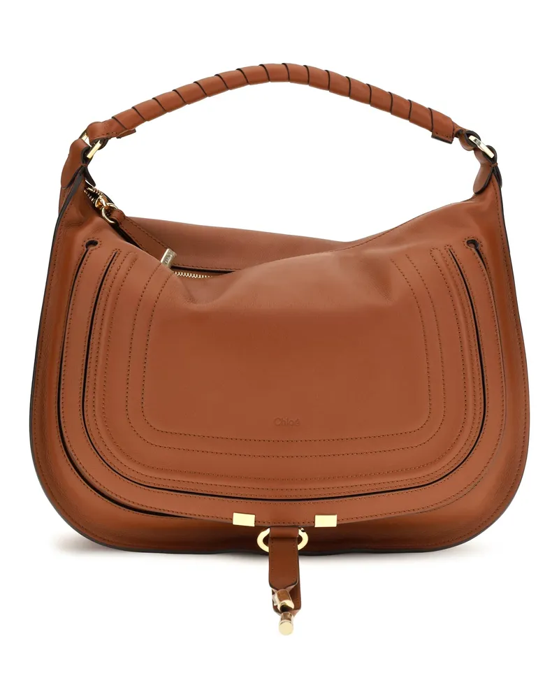 Chloé Women's Shoulder Bag Marcie Clay Brown Calf Leather Brown