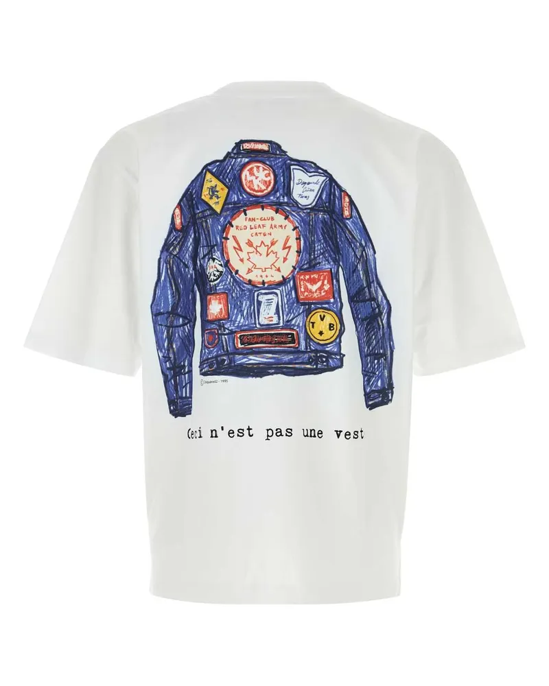Dsquared2 Men's White Cotton Oversize T-Shirt Exterior Exterior: T-shirts And Polos White