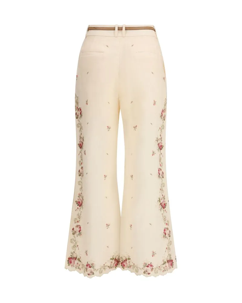 Zimmermann Women's Beige Cotton Flared Pants Beige