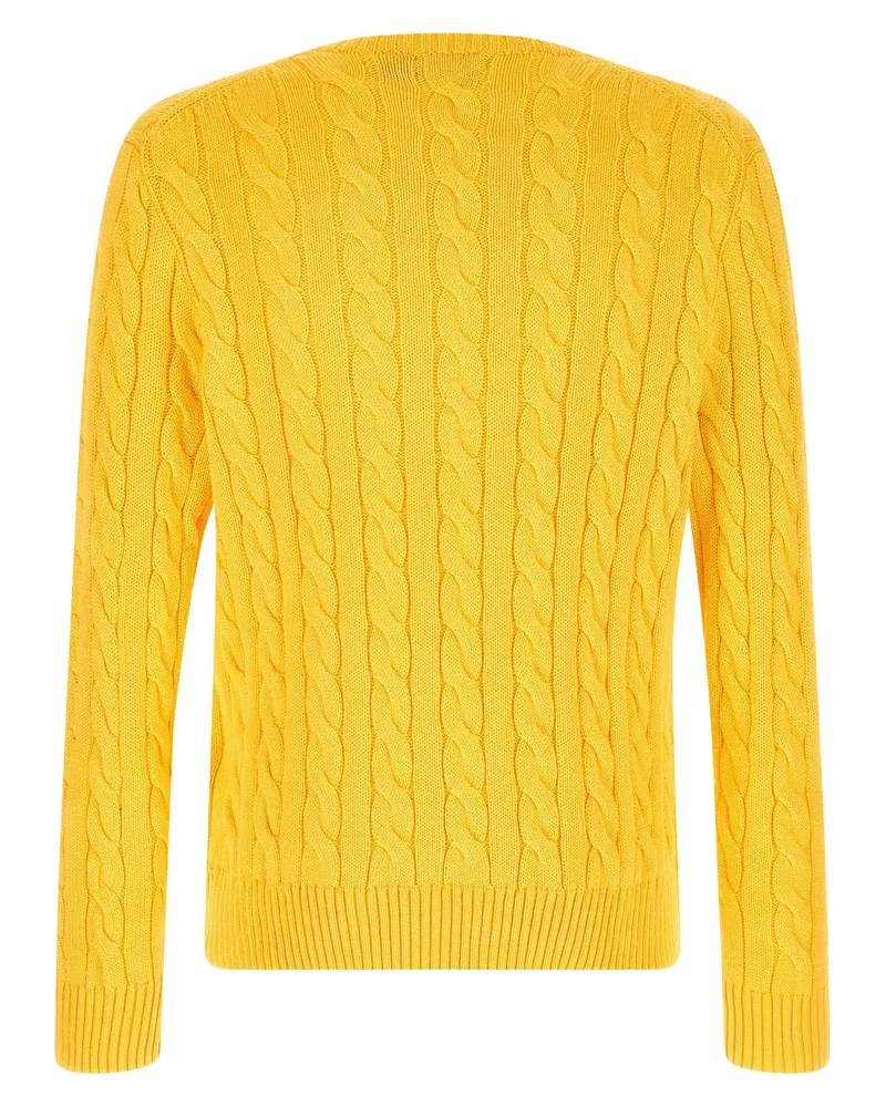 Ralph Lauren Cable-Knit Cotton Sweater — Yellow Yellow
