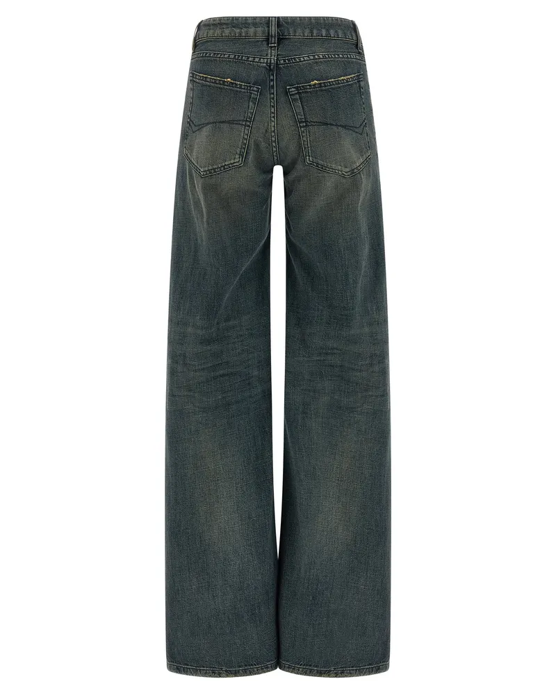 Balenciaga Women's Blue Cotton Flared Jeans Clothing Blue