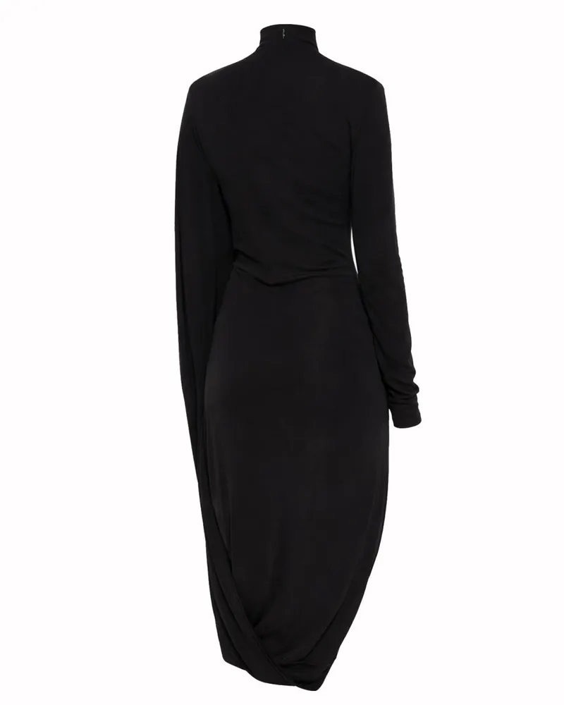 Stella McCartney Asymmetrical Viscose Dress — Black Black