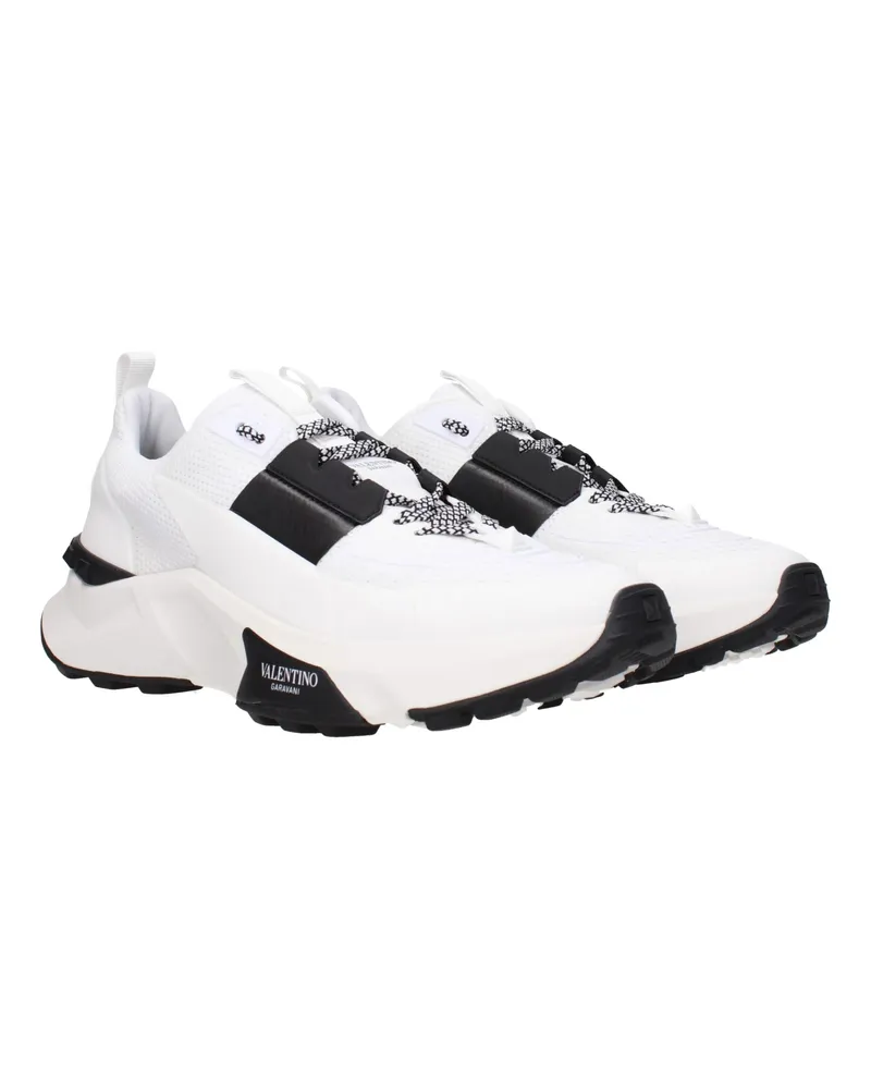 Valentino Garavani Men's White Fabric Athletic Sneakers White