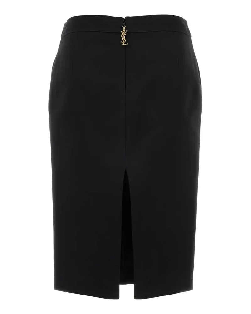 Saint Laurent Women's Black Satin Skirt Noir Exterior: Viscose Gonne Black