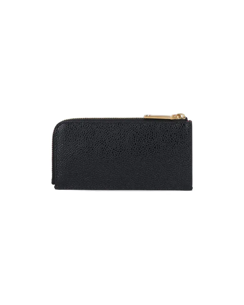 Thom Browne Men's Wallets Black Calf Grain Leather Black