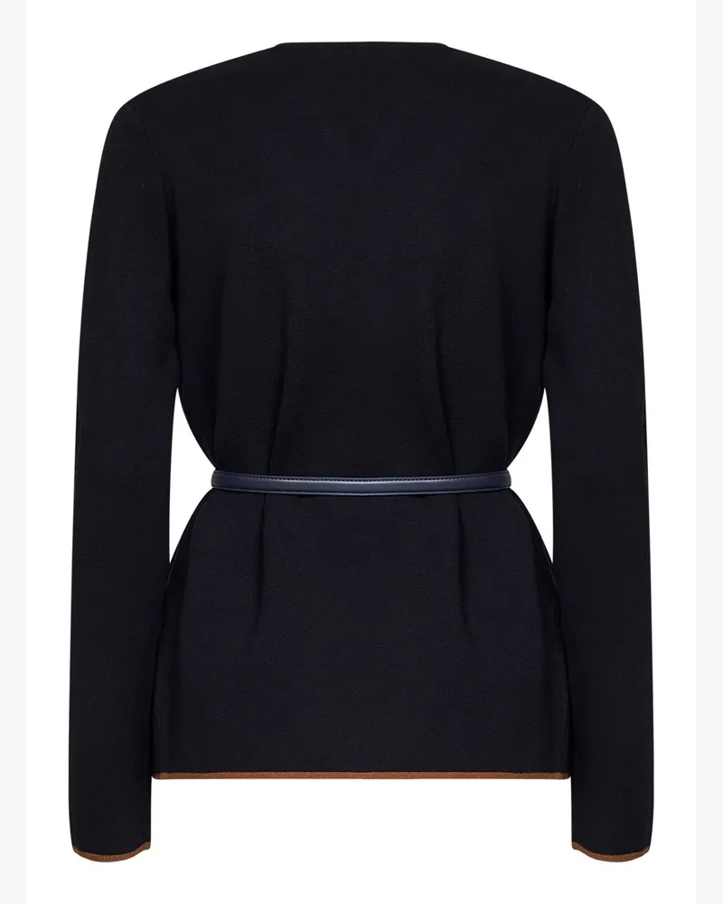 Max Mara Women's Knit Cardigan Mstdente Blue Viscose Cardigans Sweater Navy
