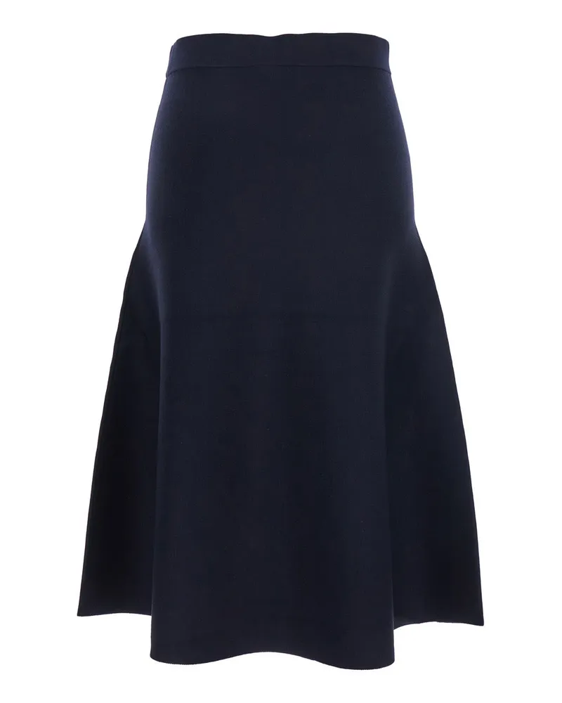 Max Mara Women Black Flared Skirt With Elastic Waist Viscose Black