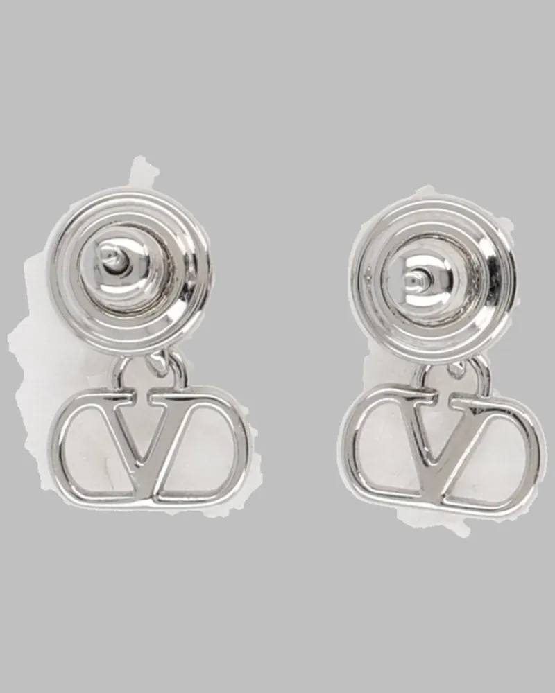 Valentino Garavani VLogo Signature Crystal Earrings — Silver Silver