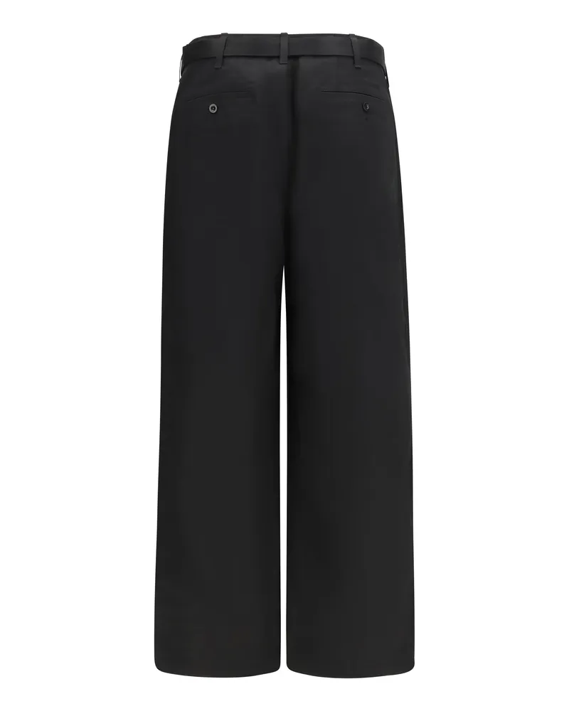 Sacai Men's Cotton Chino Pants Black Trousers Black