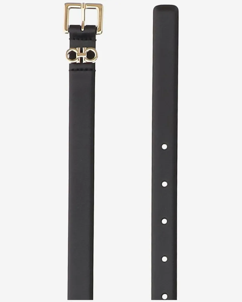 Ferragamo Women's Leather Belt Black Black