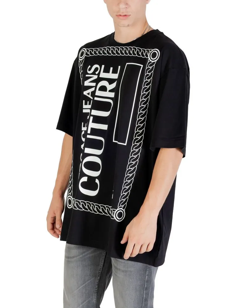 Versace Jeans Men's Black Cotton T-Shirt Black