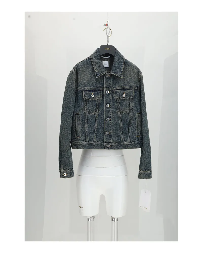 Dior Women's Denim Oblique Jacket Grey Cotton Gray